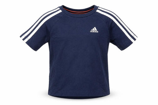 Adidas Boys Blue Short Sleeve Crew Neck Climalite Cotton T-Shirt 5-6 Years