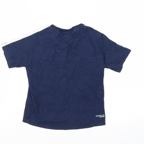 Adidas Boys Blue Short Sleeve Crew Neck Climalite Cotton T-Shirt 5-6 Years