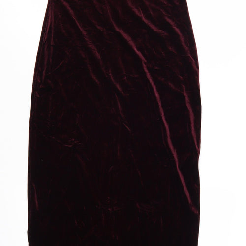 MINKPINK Women Red Velvet Sleeveless Bodycon Midi Dress M