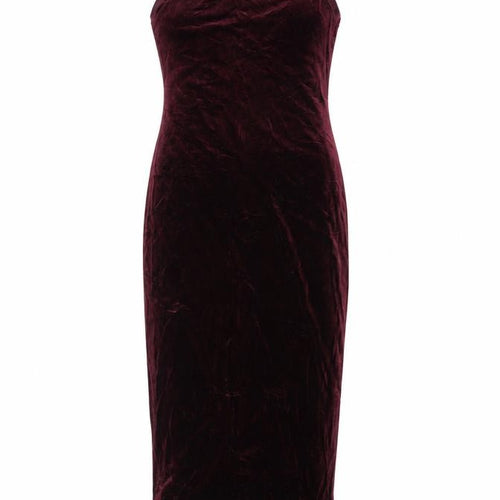 MINKPINK Women Red Velvet Sleeveless Bodycon Midi Dress M