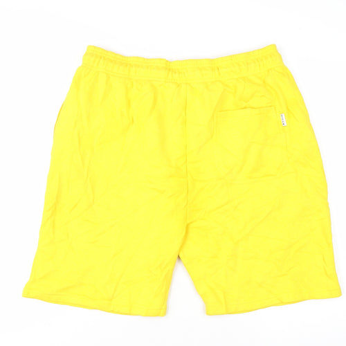 NICCE Men's Yellow 2XL Sweat Shorts Drawstring Elastic Waist Casual