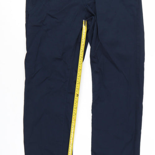 Marks and Spencer Men's Blue Heritage Regular Fit Chino Trousers 34W 31L