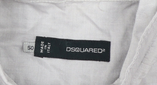 DSQUARED2 Men's Grey Slim Fit Cotton Button-Up Shirt Size 50