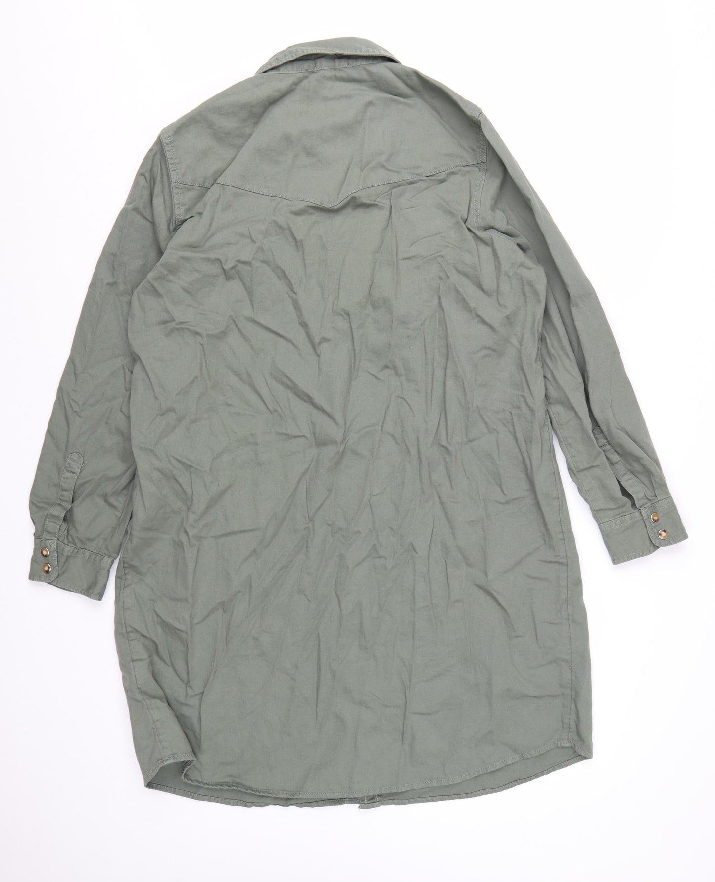 Marks and Spencer Women’s Green Size 18 Cotton Long Sleeve Shirt Dress