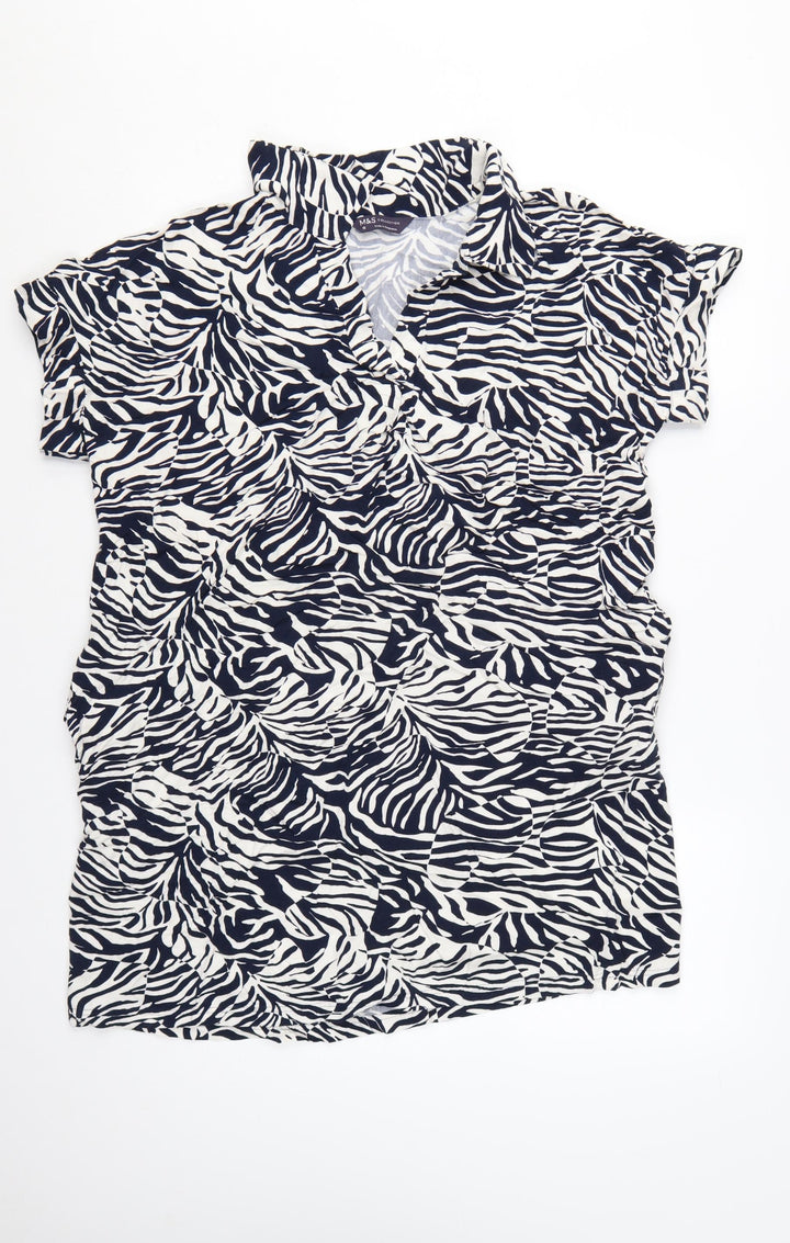 Marks and Spencer Women’s Multicoloured Zebra Print Short Sleeve Shift Dress Size 18