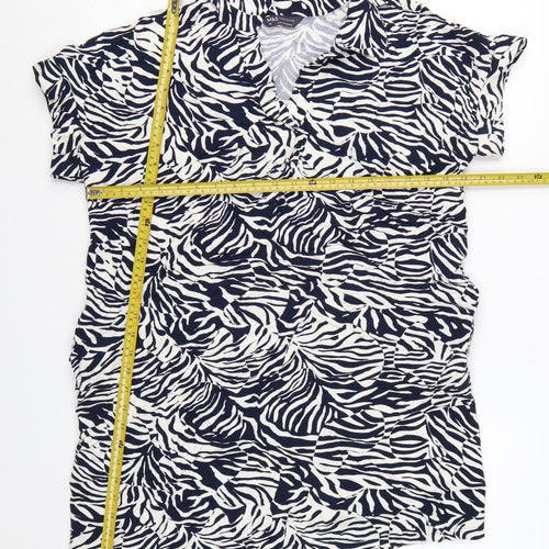 Marks and Spencer Women’s Multicoloured Zebra Print Short Sleeve Shift Dress Size 18