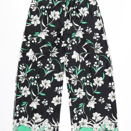 Marks and Spencer Womens Multicoloured Floral Wide-Leg Trousers Size 6