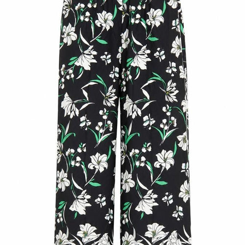 Marks and Spencer Womens Multicoloured Floral Wide-Leg Trousers Size 6