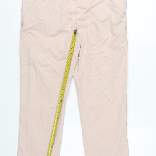 Marks and Spencer Women’s Beige Chino Trousers Size 12 Regular Twill Cotton Stretch