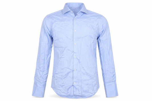 Marks and Spencer Men Blue Slim Fit Cotton Long Sleeve Dress Shirt 15in