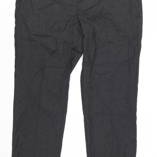 Marks and Spencer Men's Grey Regular Fit Dress Trousers 38W 29L