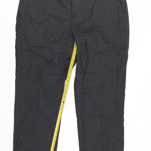 Marks and Spencer Men's Grey Regular Fit Dress Trousers 38W 29L