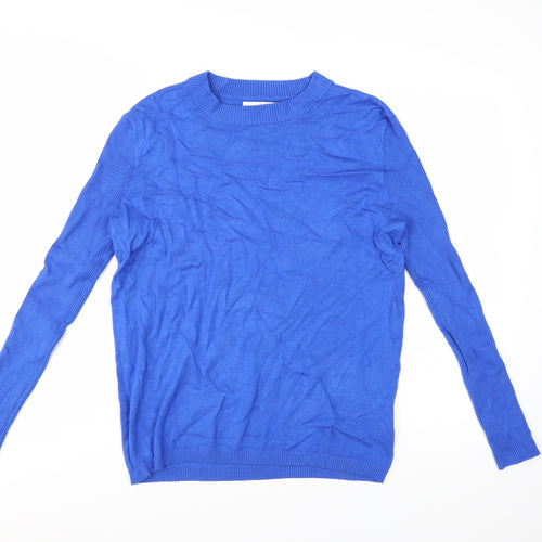 Gianni Feraud Women Blue Crew Neck Viscose Knit Jumper Size 14