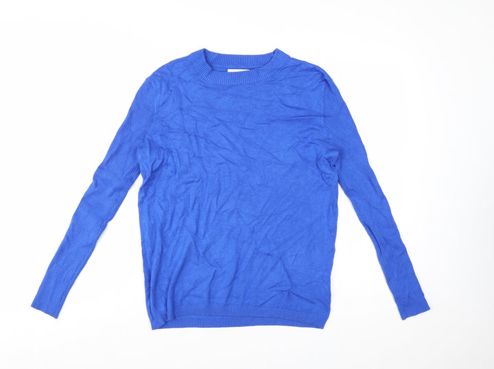 Gianni Feraud Women Blue Crew Neck Viscose Knit Jumper Size 14