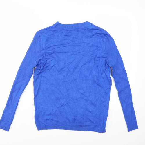 Gianni Feraud Women Blue Crew Neck Viscose Knit Jumper Size 14