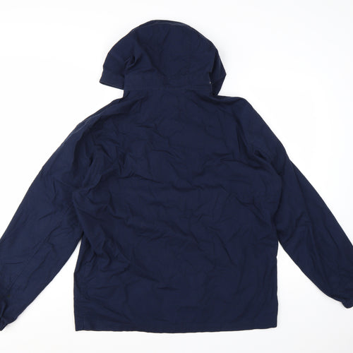 Uniqlo Men's Blue Cotton Hooded Windbreaker Jacket L