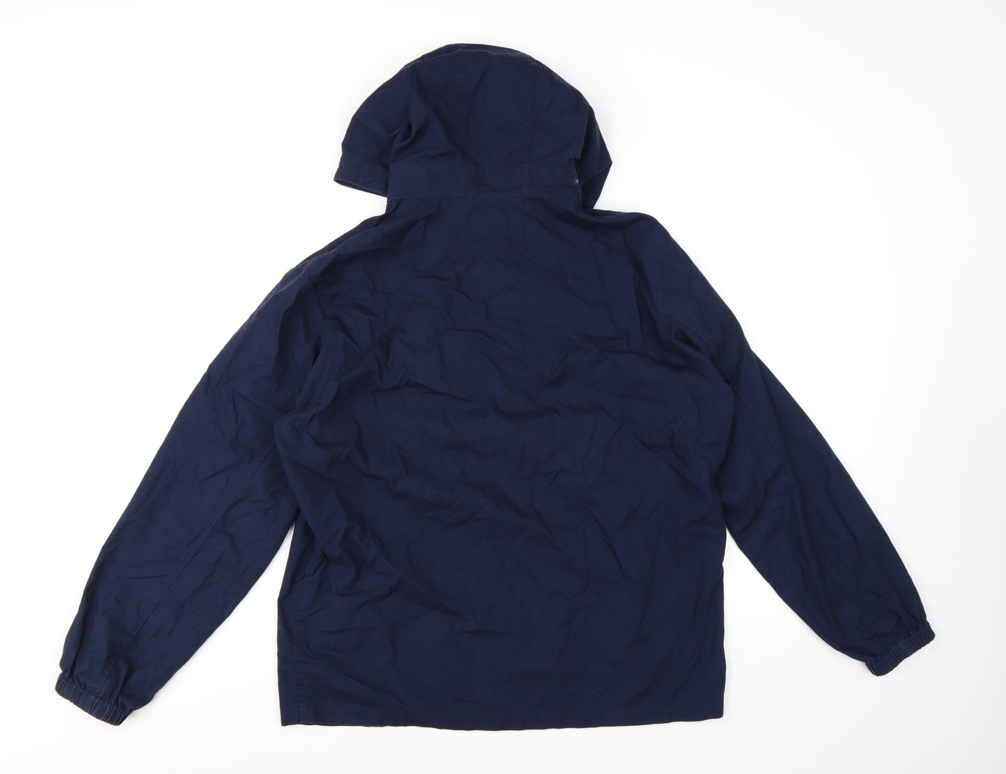 Uniqlo Men's Blue Cotton Hooded Windbreaker Jacket L