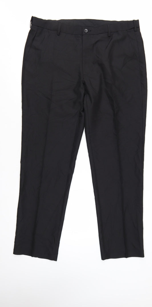 Marks and Spencer Men's Black Regular Fit Dress Pants 38x31