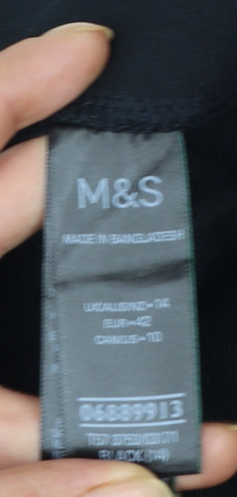 Marks and Spencer Women Black Size 14 Capri Leggings Stretch Cotton