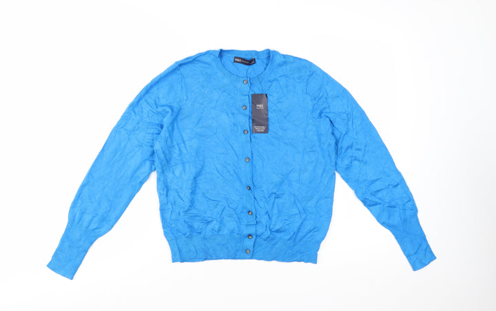 Marks and Spencer Women's Blue Size 14 Cardigan Jumper