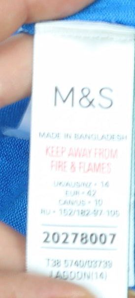 Marks and Spencer Women's Blue Size 14 Cardigan Jumper