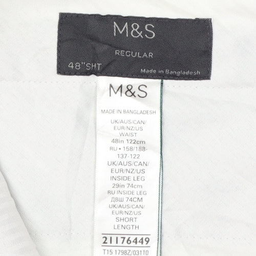 Marks and Spencer Men’s Grey Regular Fit Dress Pants 48 Short