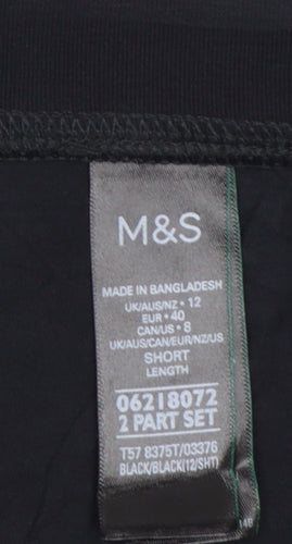 Marks and Spencer Women's Black Cotton Stretch Ankle Leggings Size 12
