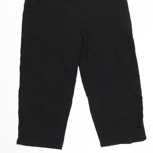 Marks and Spencer Women Black Capri Trousers Size 16 Stretch Cotton