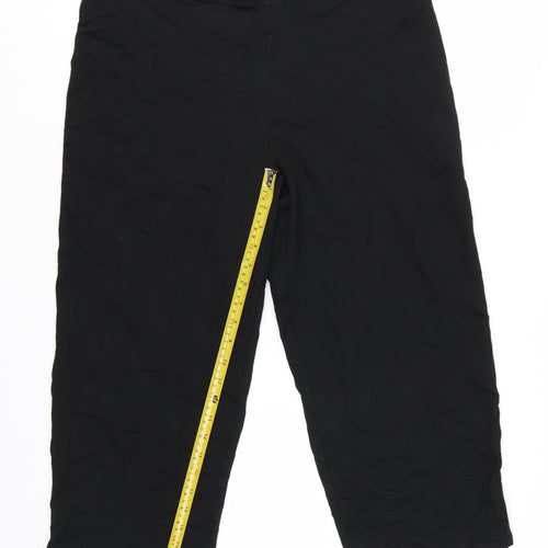 Marks and Spencer Women Black Capri Trousers Size 16 Stretch Cotton