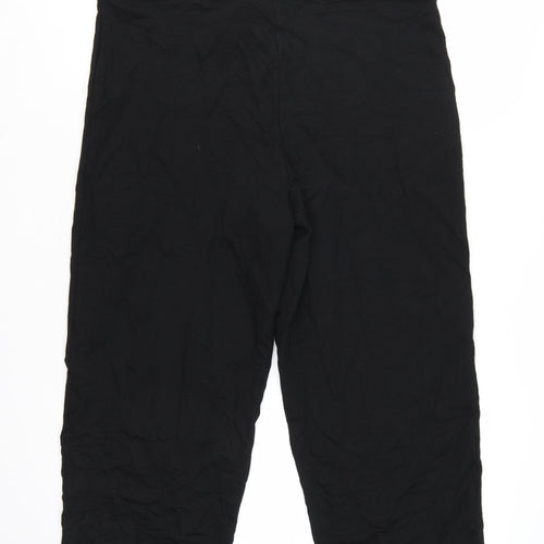Marks and Spencer Women Black Capri Trousers Size 16 Stretch Cotton