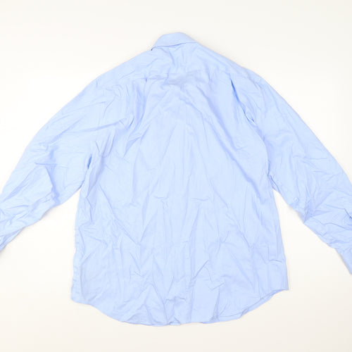 Marks and Spencer Men's Blue Regular Fit Non-Iron 16.5in Shirt