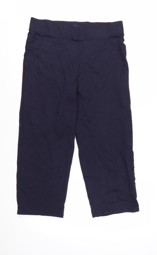 Marks and Spencer Womens Blue Size 12 Capri Cropped Trousers