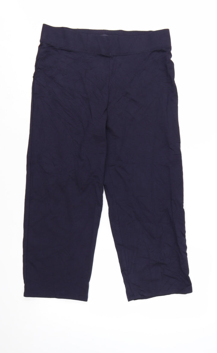 Marks and Spencer Womens Blue Size 12 Capri Cropped Trousers