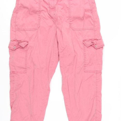 Marks and Spencer Women Pink Cargo Trousers Size 16 Lyocell Blend