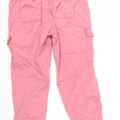 Marks and Spencer Women Pink Cargo Trousers Size 16 Lyocell Blend