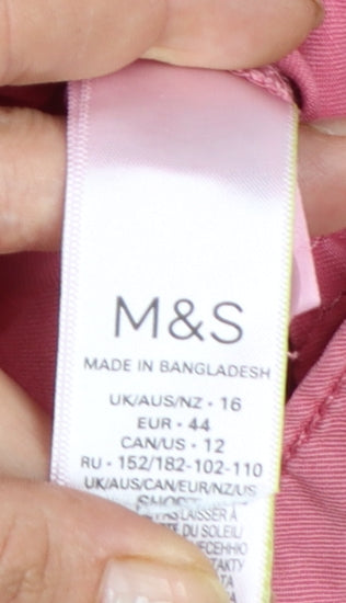 Marks and Spencer Women Pink Cargo Trousers Size 16 Lyocell Blend
