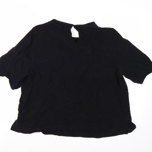 Marks and Spencer Women’s Black Chiffon Short Sleeve Blouse Size 18