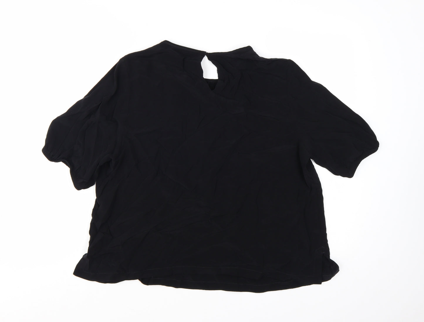 Marks and Spencer Women’s Black Chiffon Short Sleeve Blouse Size 18