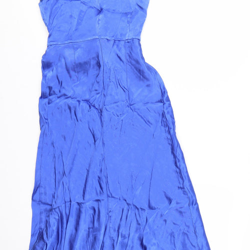 Marks and Spencer Women’s Blue Midi Fit & Flare Sleeveless Dress Size 14