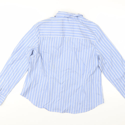 Marks and Spencer Women’s Blue Striped Long Sleeve Button-Up Shirt Size 14