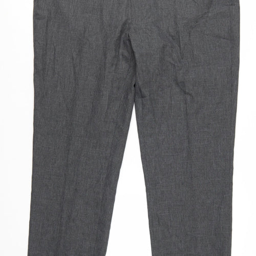 Marks and Spencer Men's Grey Regular Fit Trousers 42L