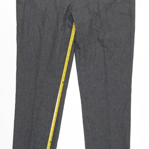 Marks and Spencer Men's Grey Regular Fit Trousers 42L