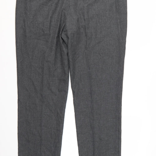 Marks and Spencer Men's Grey Regular Fit Trousers 42L
