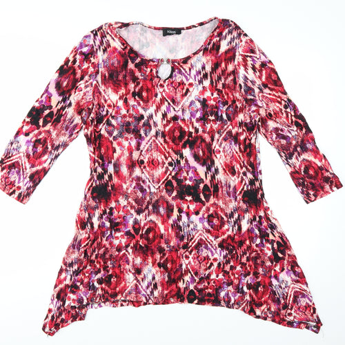 Klass Women's Multicoloured Tunic Blouse L 3/4 Sleeve Viscose Top