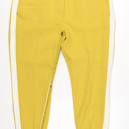 Marks and Spencer Women Yellow Cropped Tapered Trousers Size 20