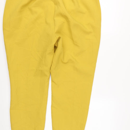 Marks and Spencer Women Yellow Cropped Tapered Trousers Size 20