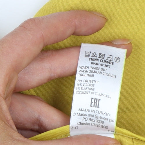 Marks and Spencer Women Yellow Cropped Tapered Trousers Size 20