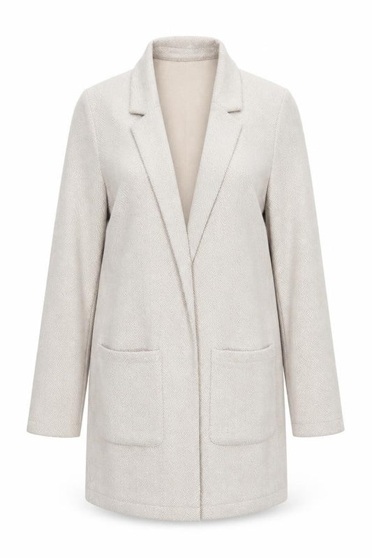 H&M Divided Women’s Beige Herringbone Blazer Jacket Size 10