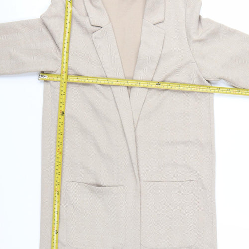 H&M Divided Women’s Beige Herringbone Blazer Jacket Size 10