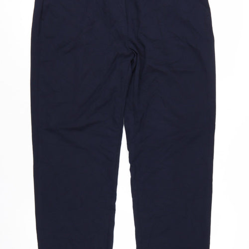 Marks and Spencer Women's Blue Regular Straight Leg Trousers Size 14